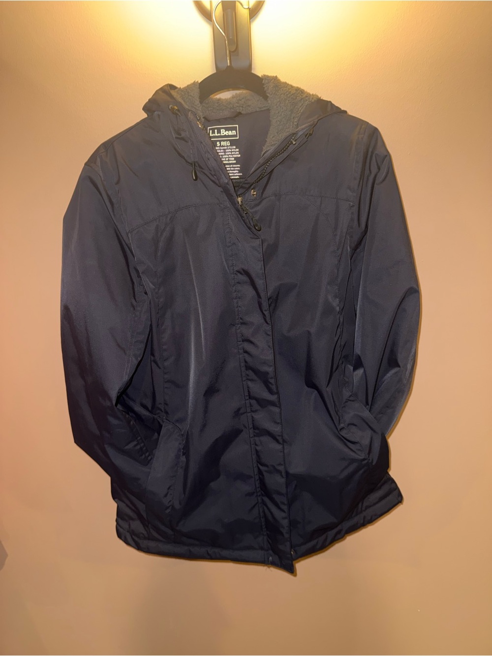 L.L. Bean Women's Navy Hooded Insulated Winter Coat